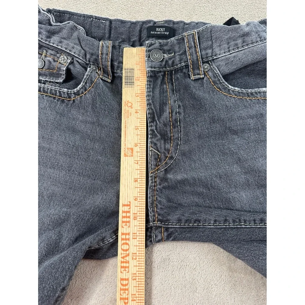 True Religion Ricky Relaxed Straight Big T Flap Jeans Mens size 36 Gray